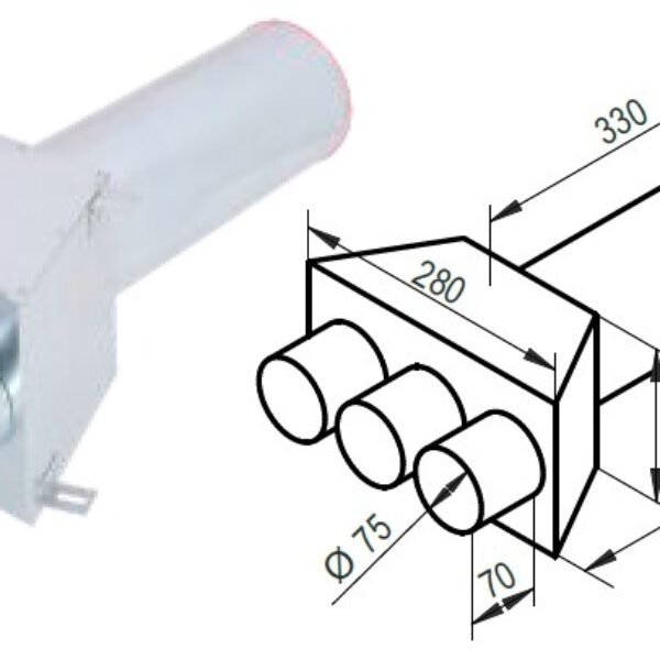 Rozdeľovací box KLO-3x75/P-125-OC