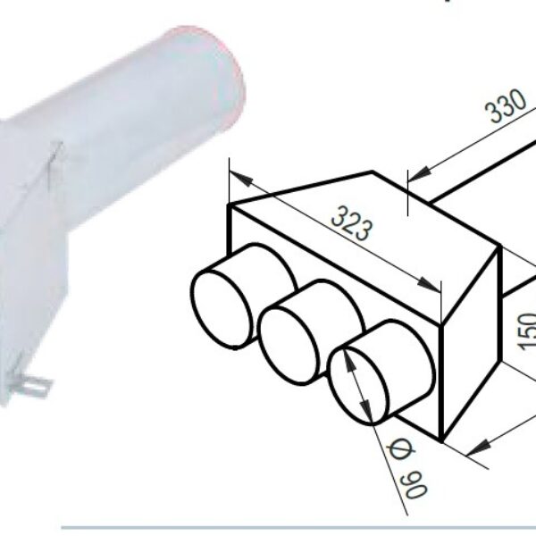 Rozdeľovací box KLO-3x90/P-125-OC izolovaný