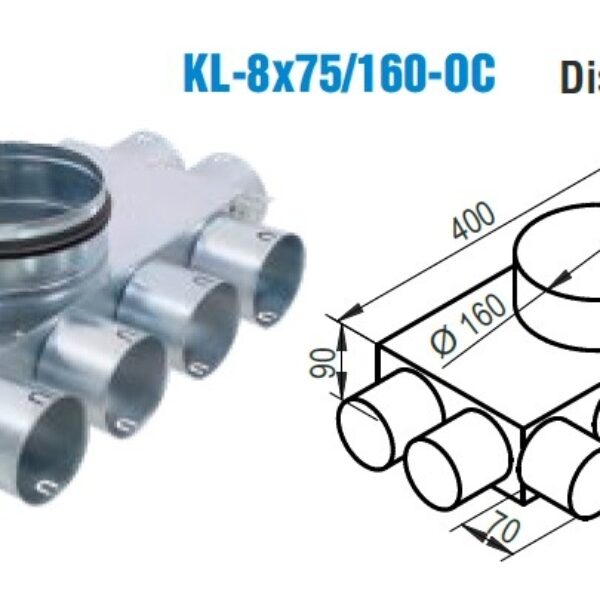 Rozdeľovací box KL-8x75/160-OC