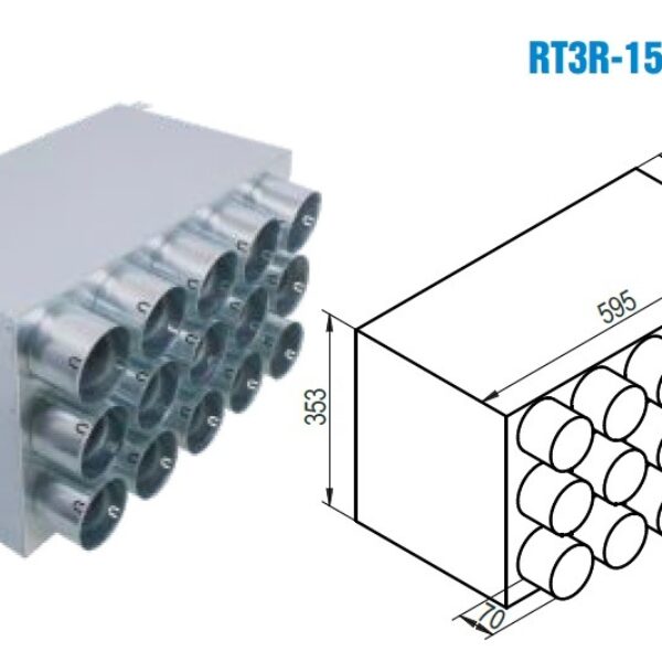 Rozdeľovací box RT2R-15x90/160-OC izolovaný